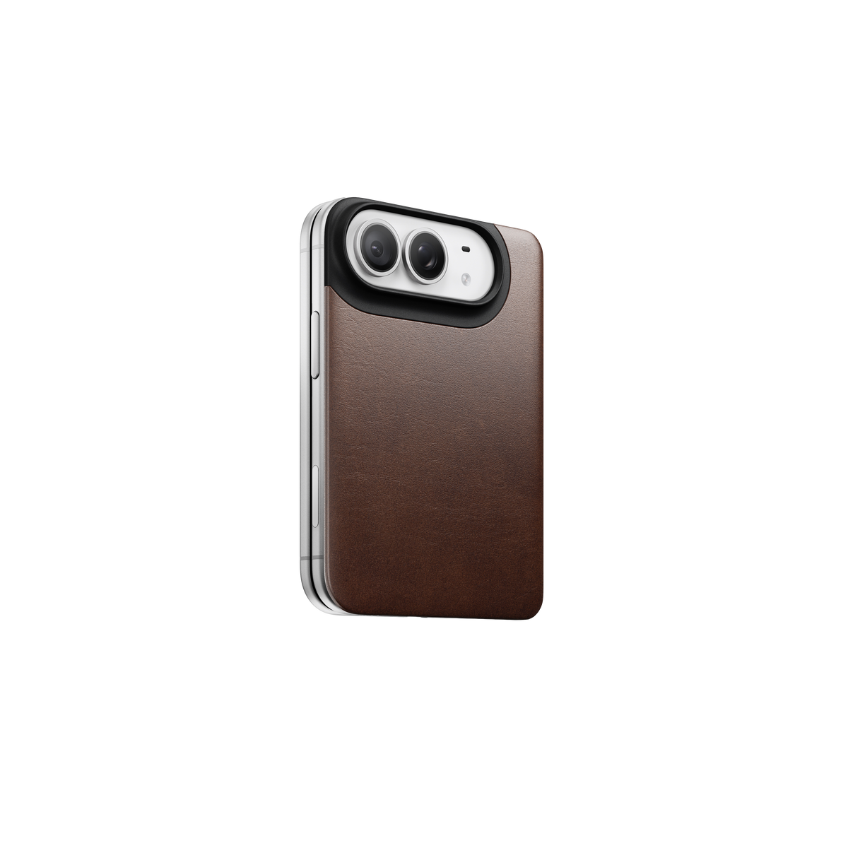 Nomad Magnetic Back with Horween Leather for iPhone Duo - Rustic Brown