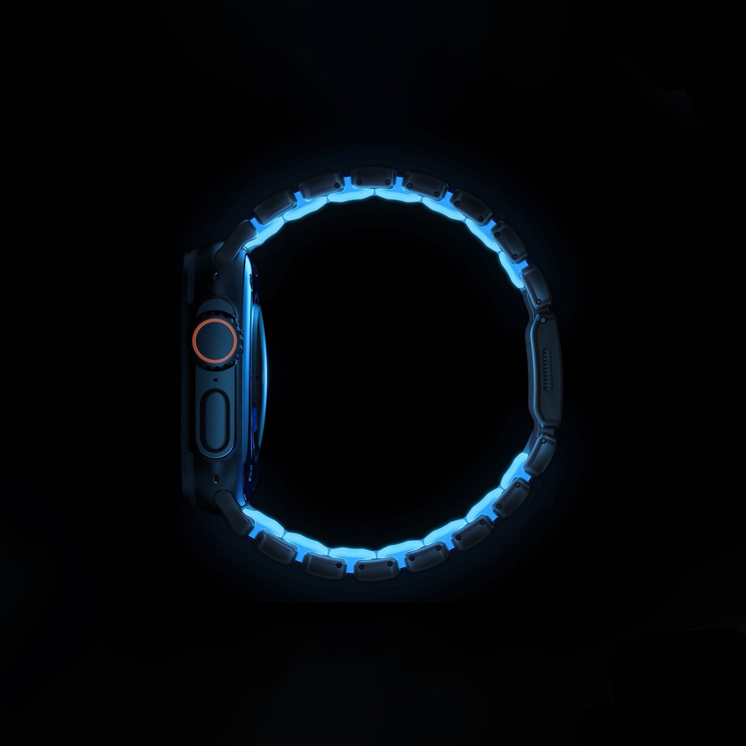 Nomad Stratos Band - Natural Titanium - Icy Blue Glow