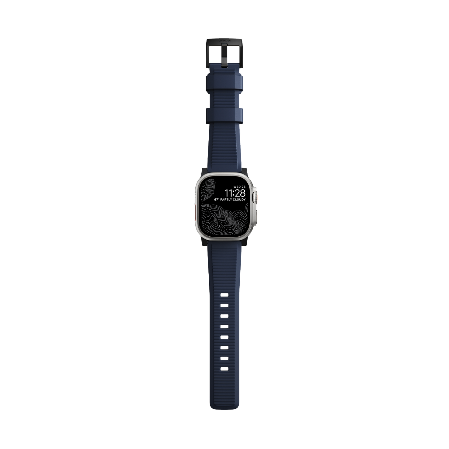 Nomad Rugged Band - 46/49mm -  Black Hardware - Atlantic Blue