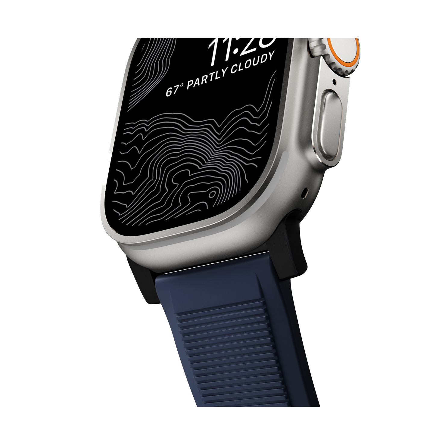 Nomad Rugged Band - 46/49mm -  Black Hardware - Atlantic Blue