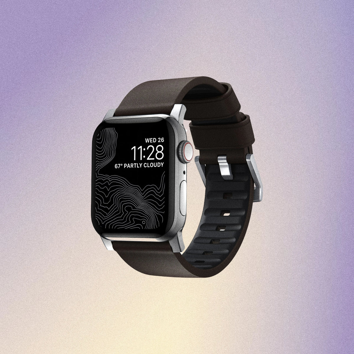 Nomad Active Band Pro - 46/49mm - Silver Hardware - Brown