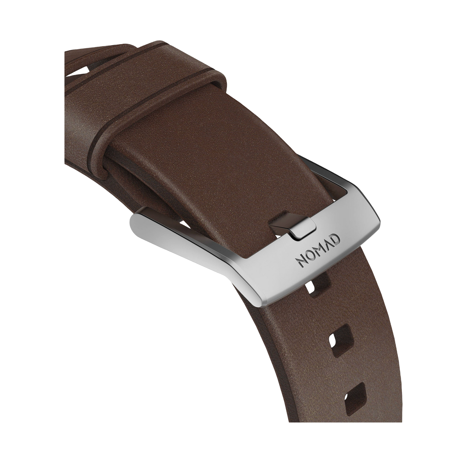 Nomad Modern Band with Horween Leather - 46/49mm - Silver Hardware - Brown