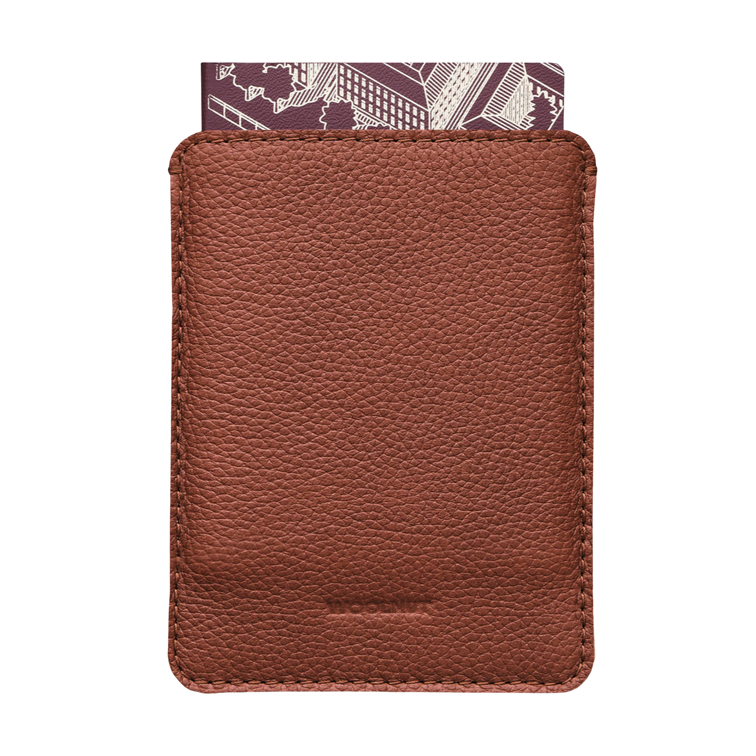Woolnut Leather Sleeve for Passport - Cognac