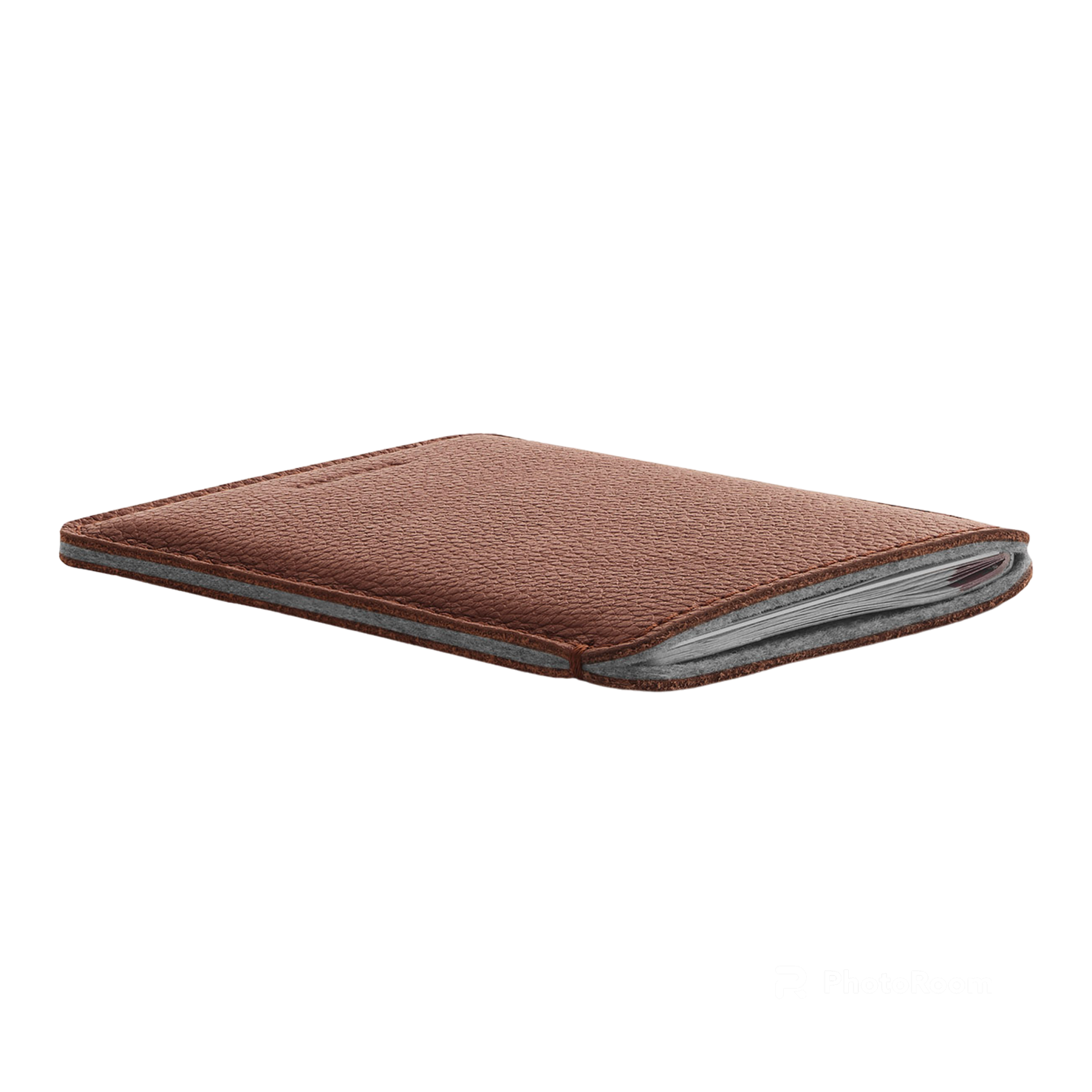 Woolnut Leather Sleeve for Passport - Cognac