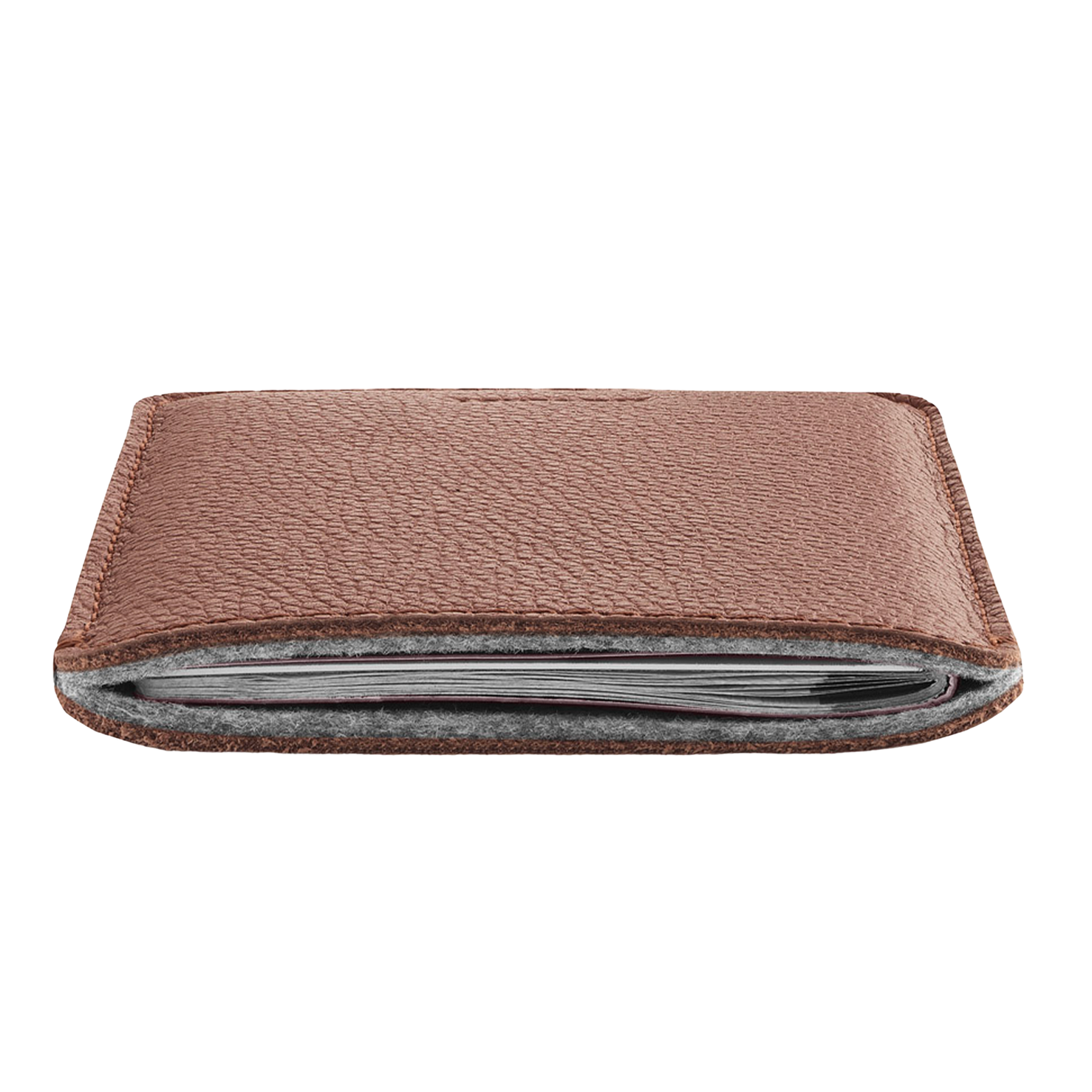 Woolnut Leather Sleeve for Passport - Cognac