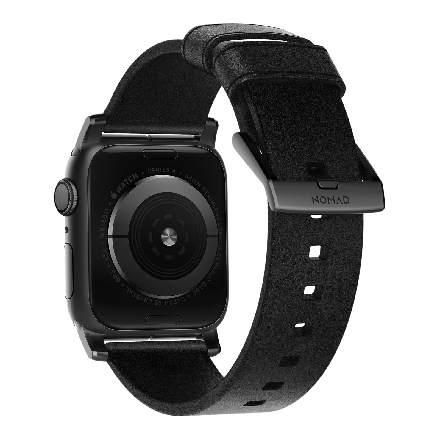 Nomad Modern Band with Horween Leather - 46/49mm - Black Hardware - Black