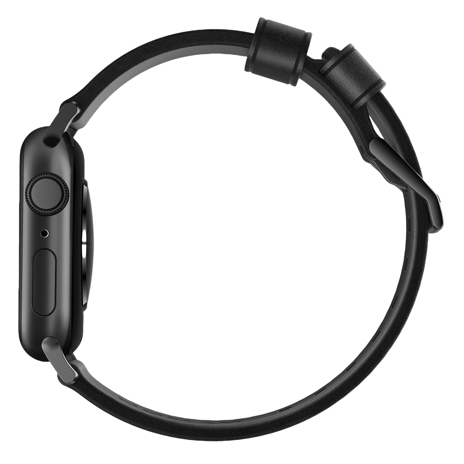 Nomad Modern Band with Horween Leather - 46/49mm - Black Hardware - Black