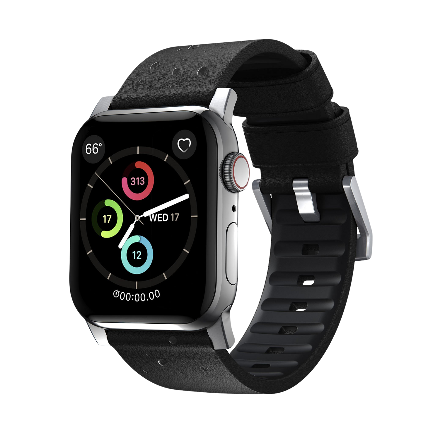 Nomad Active Band Pro - 46/49mm - Silver Hardware - Black