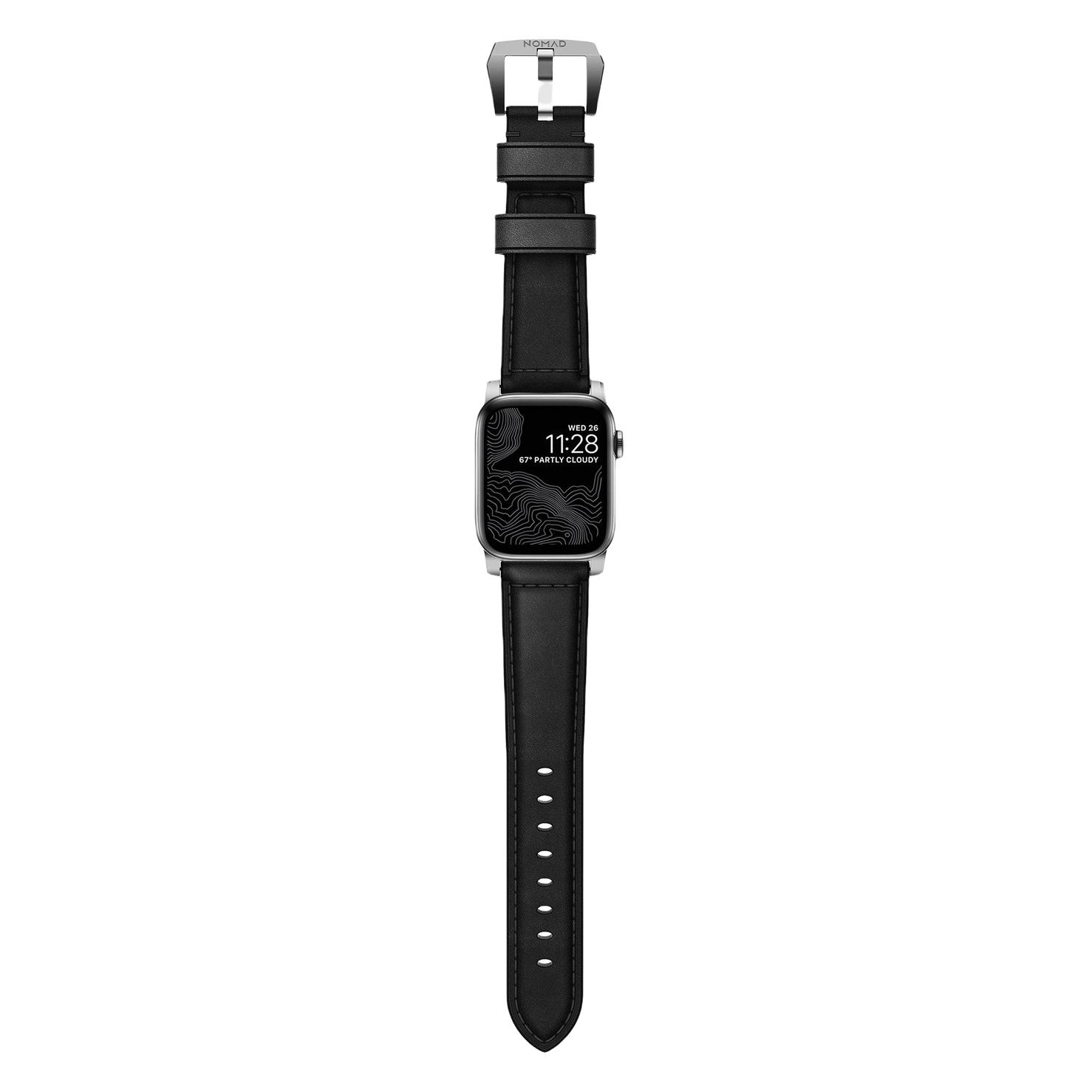 Nomad Traditional Band - 46/49mm - Silver Hardware - Black