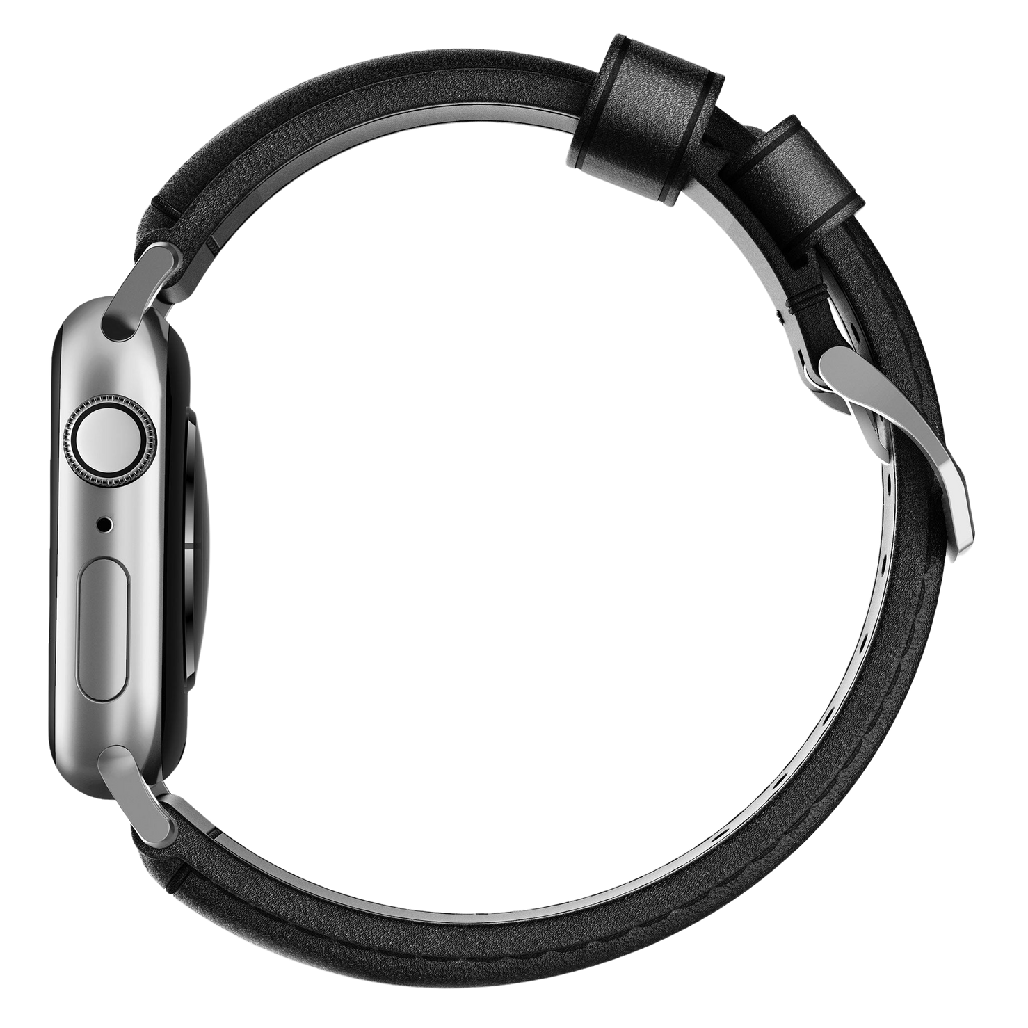 Nomad Traditional Band - 46/49mm - Silver Hardware - Black