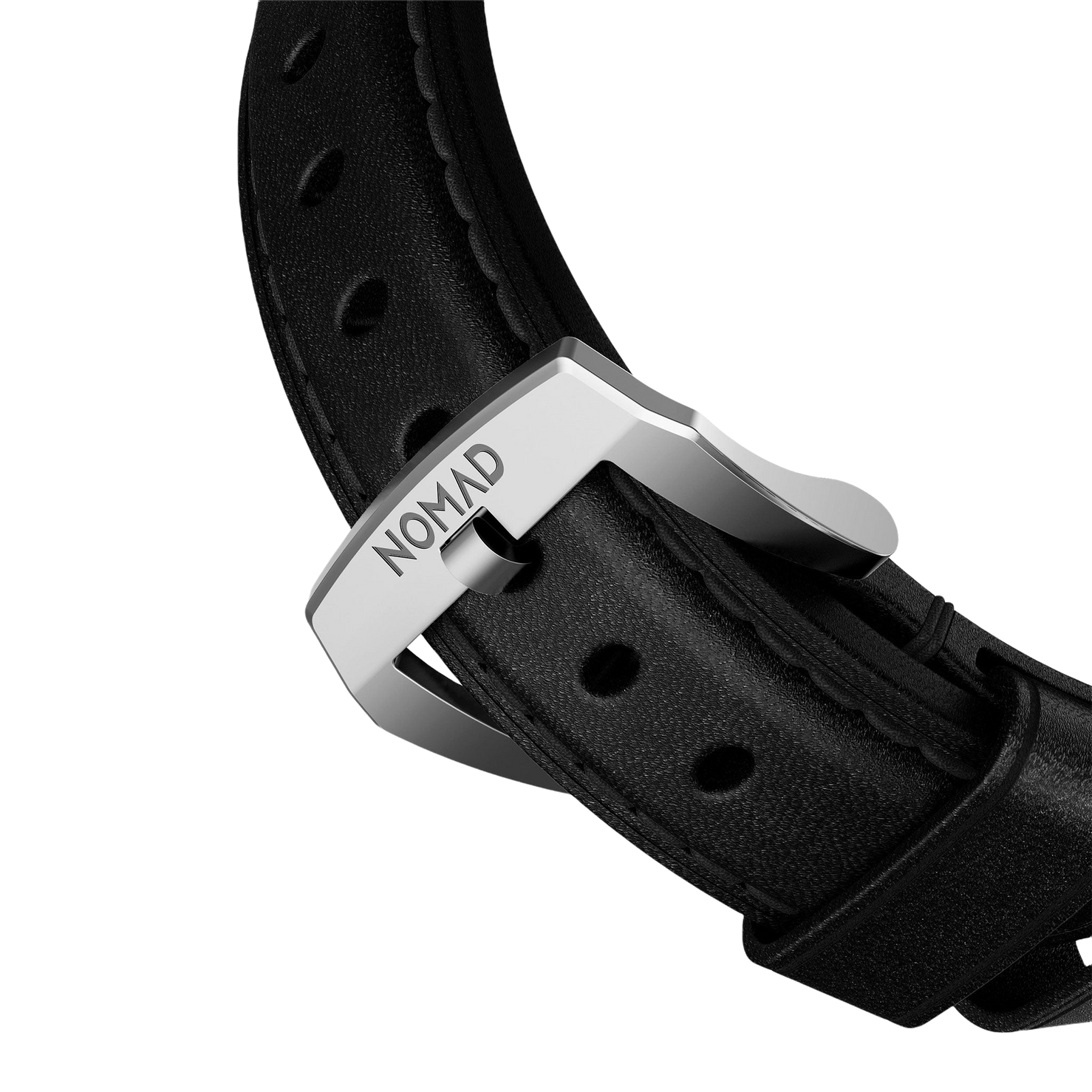 Nomad Traditional Band - 46/49mm - Silver Hardware - Black