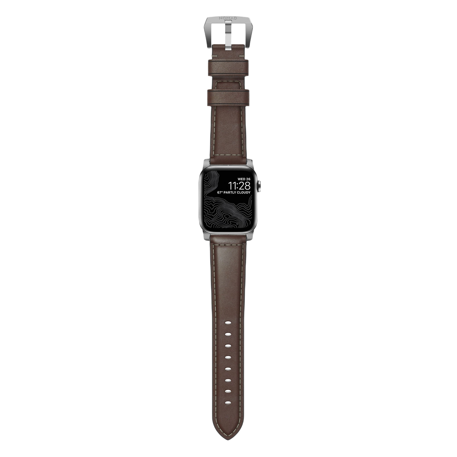 Nomad Traditional Band - 46/49mm - Silver Hardware - Brown